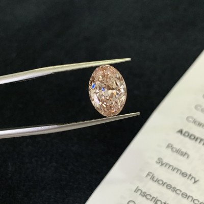 Ruif Jewelry Oval Shape 3.19ct Fancy PinkVVS2 Lab Grown Diamond Can Custom Your Favoirite Jewelry with This Diamond