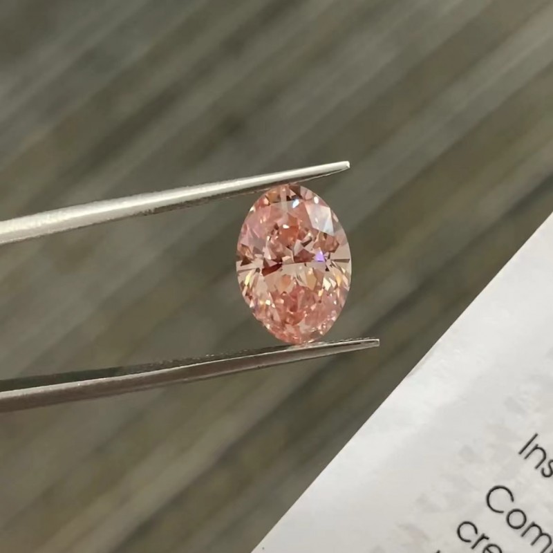 Ruif Jewelry Oval Shape 3.54ct Fancy Pink  CVD  Lab Grown Diamond Can Custom Your Favoirite Jewelry with This Diamond