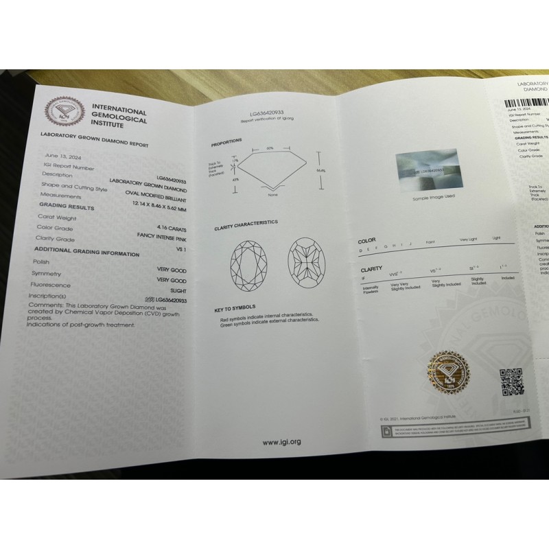 Ruif Jewelry Oval Shape 4.16ct Fancy Pink CVD Lab Grown Diamond Can Custom Your Favoirite Jewelry with This Diamond Ruif Jewelry Oval Shape 4.16ct Fancy Pink CVD Lab Grown Diamond Can Custom Your Favoirite Jewelry with This Diamond