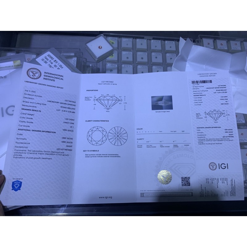 Ruif Jewelry Round Shape1.02ct Fancy Pink CVD Lab Grown Diamond Can Custom Your Favoirite Jewelry with This Diamond Ruif Jewelry Round Shape1.02ct Fancy Pink CVD Lab Grown Diamond Can Custom Your Favoirite Jewelry with This Diamond