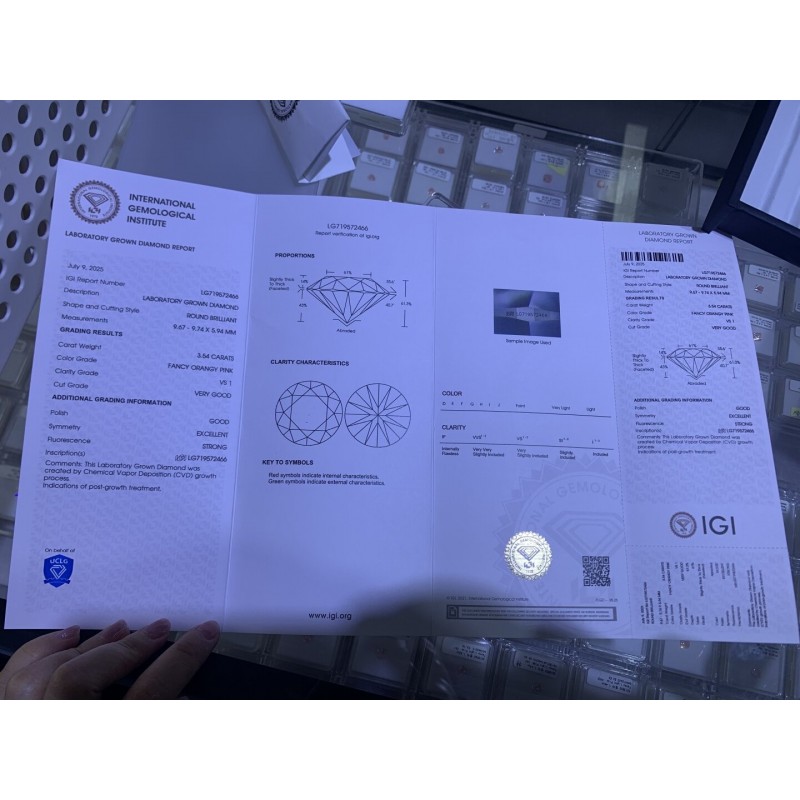 Ruif Jewelry Round Shape 3.54ct Fancy Pink CVD Lab Grown Diamond Can Custom Your Favoirite Jewelry with This Diamond Ruif Jewelry Round Shape 3.54ct Fancy Pink CVD Lab Grown Diamond Can Custom Your Favoirite Jewelry with This Diamond