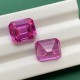 Ruif Jewelry Hand Made Hot Pink Color Lab Sapphire Emerald Cut Loose Gemstone for DIY Jewelry Making