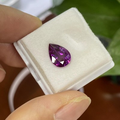 Ruif Jewelry Popular Pear Shape purple color Lab Grown Saphire Loose Stones For Diy Jewelry