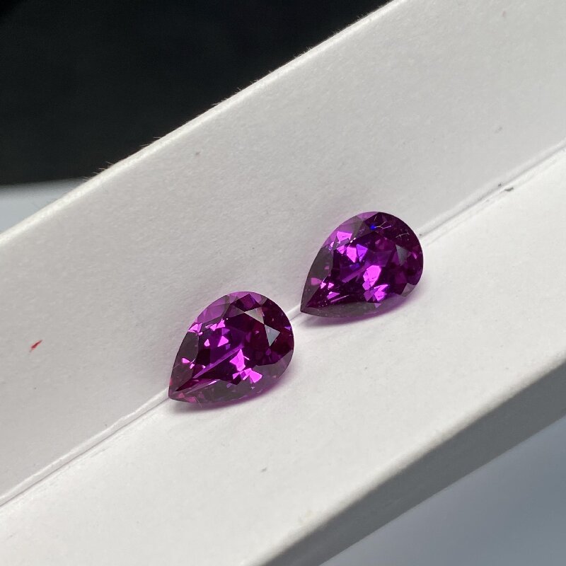 Ruif Jewelry Popular Pear Shape purple color Lab Grown Saphire Loose Stones For Diy Jewelry