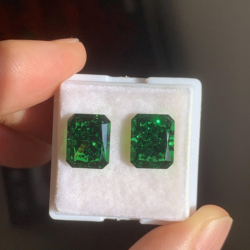  RUIF Jewelry Radiant Cut D-Green Color Crushed Ice Cutting Cubic Zirconia Stone High Carbon Diamond Loose CZ for Jewelry Making