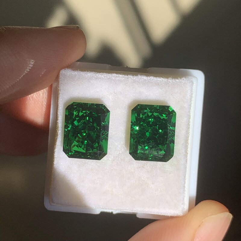  RUIF Jewelry Radiant Cut D-Green Color Crushed Ice Cutting Cubic Zirconia Stone High Carbon Diamond Loose CZ for Jewelry Making