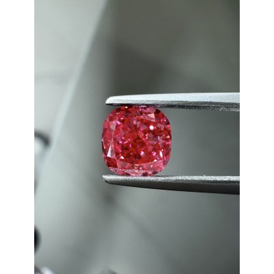 Ruif Jewelry Cushion Cut 1.55ct FANCY RED HPHT Lab Grown Diamond with NGTC certificate S-LG18356