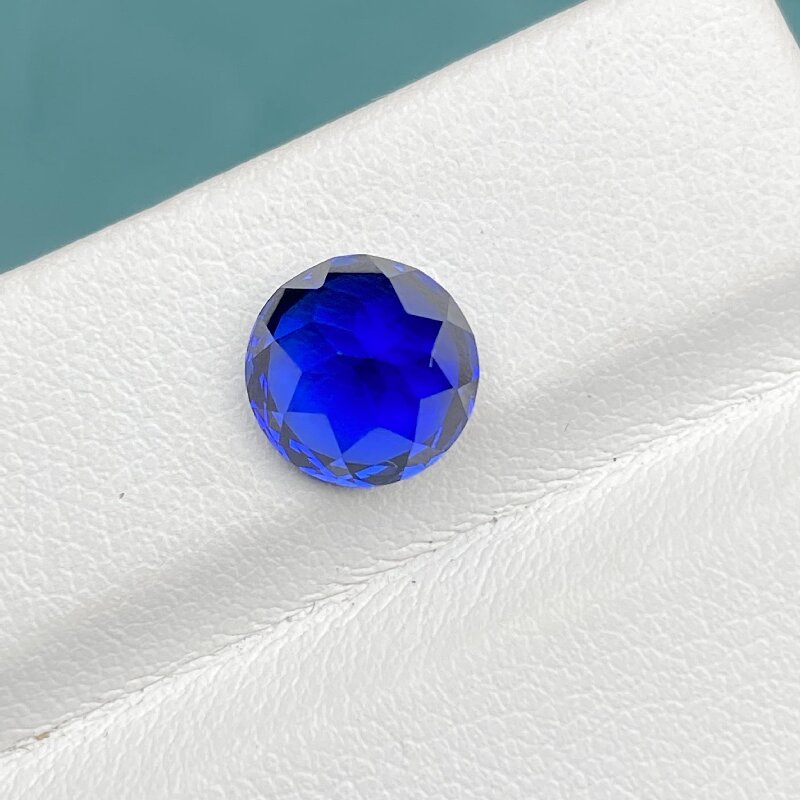Ruif Jewelry Round Shape Royal Blue and cornflower blue Lab Sapphire Loose Gemstone for Jewelry Rings Earrings Necklace Bracelet Making