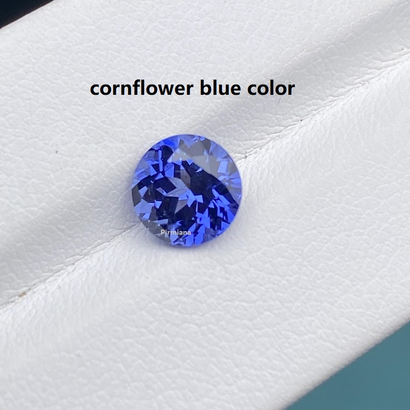 Ruif Jewelry Round Shape Royal Blue and cornflower blue Lab Sapphire Loose Gemstone for Jewelry Rings Earrings Necklace Bracelet Making