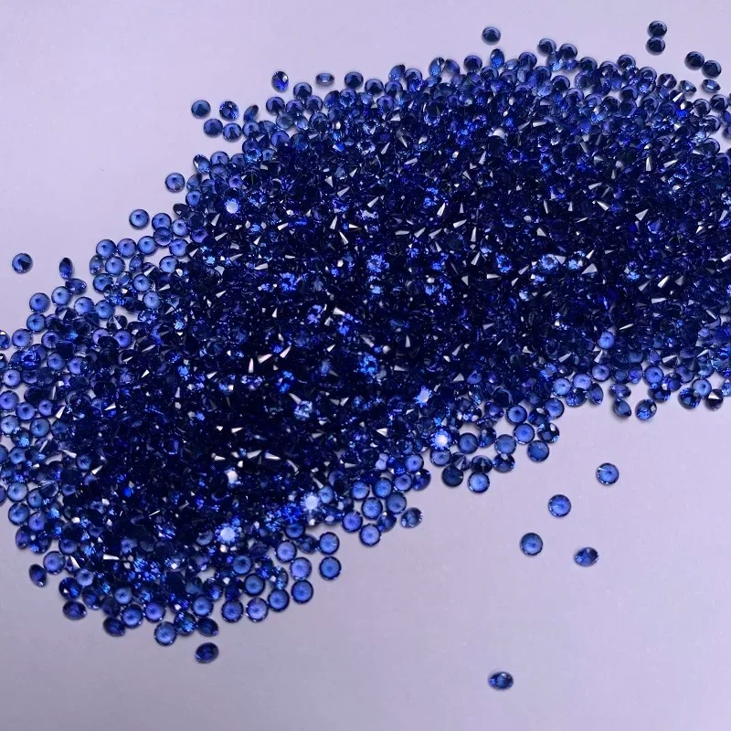 Ruif Jewelry Small Round 1.0mm - 3.0mm Lab Created Blue Sapphire Gemstone for Diy Jewelry Making Size and Shape Custom Accepted Ruif Jewelry Small Round 1.0mm - 3.0mm Lab Created Blue Sapphire Gemstone for Diy Jewelry Making Size and Shape Custom Accepted