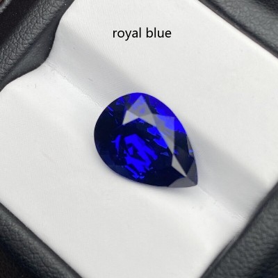 Ruif Jewelry Pear Shape Royal Blue and cornflower blue Color Lab Grown Sapphire Loose Gemstone for Diy Jewelry Design