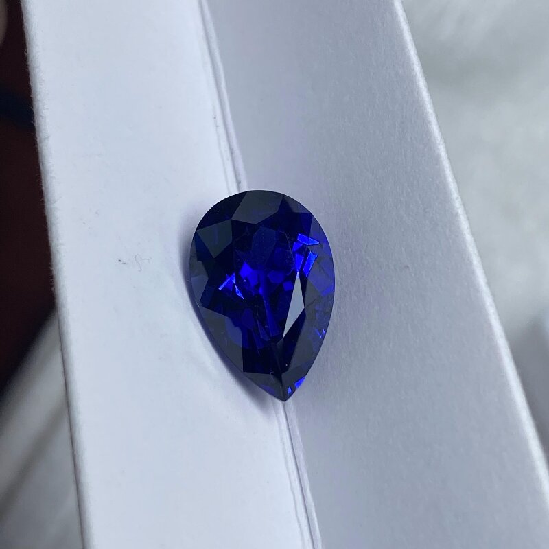 Ruif Jewelry Pear Shape Royal Blue and cornflower blue Color Lab Grown Sapphire Loose Gemstone for Diy Jewelry Design