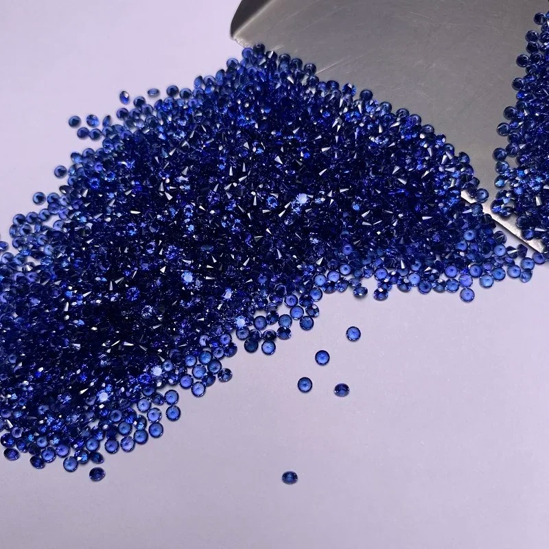 Ruif Jewelry Small Round 1.0mm - 3.0mm Lab Created Blue Sapphire Gemstone for Diy Jewelry Making Size and Shape Custom Accepted Ruif Jewelry Small Round 1.0mm - 3.0mm Lab Created Blue Sapphire Gemstone for Diy Jewelry Making Size and Shape Custom Accepted