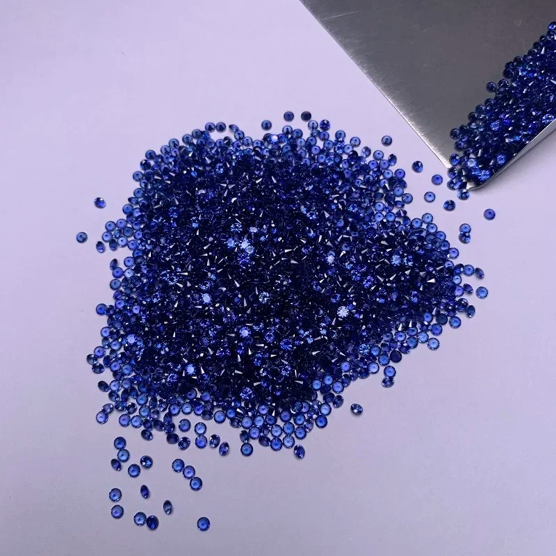 Ruif Jewelry Small Round 1.0mm - 3.0mm Lab Created Blue Sapphire Gemstone for Diy Jewelry Making Size and Shape Custom Accepted Ruif Jewelry Small Round 1.0mm - 3.0mm Lab Created Blue Sapphire Gemstone for Diy Jewelry Making Size and Shape Custom Accepted