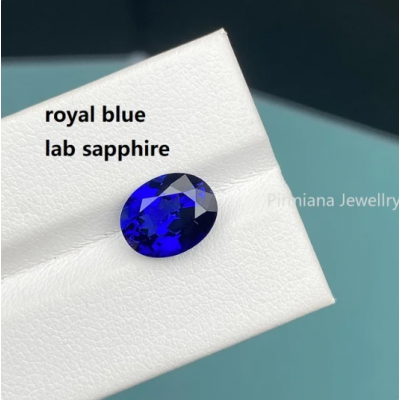 Ruif Jewelry Popular Oval Shape royal blue and cornflower blue Lab Grown Saaphire Loose Stones For Diy Jewelry