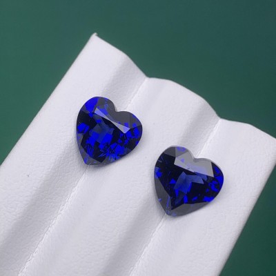 Ruif Jewelry Hand Made High Quality Royal Blue Lab Grown Sapphire Heart Shape Gemstone for Diy Jewelry Design