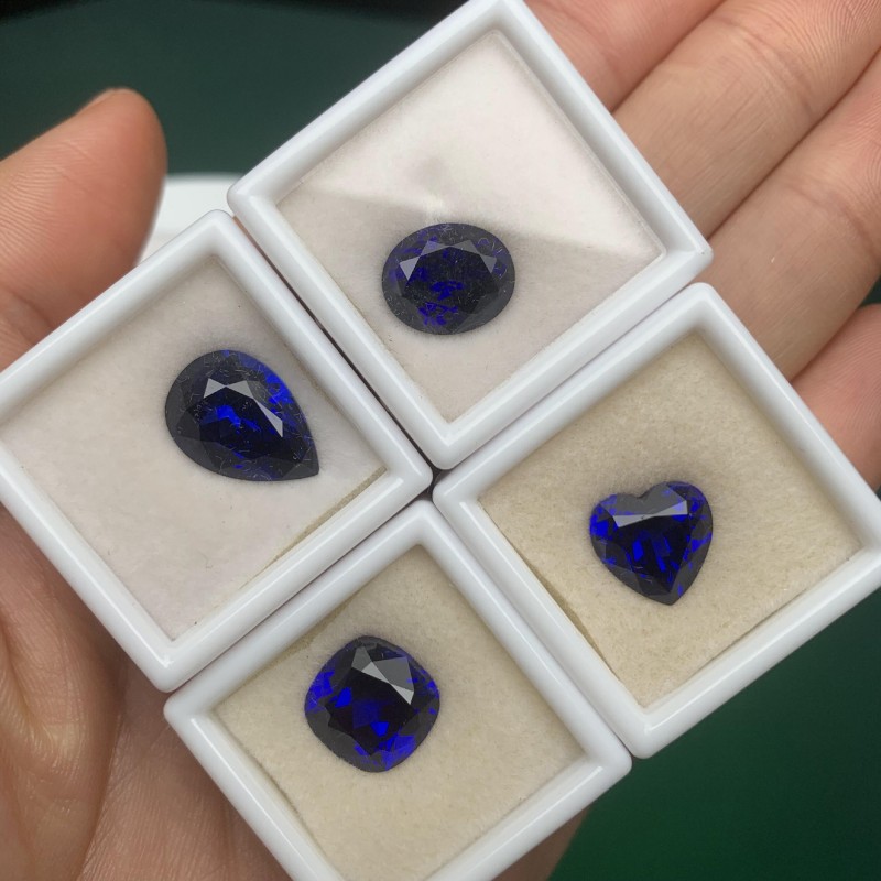 Ruif Jewelry Hand Made High Quality Royal Blue Lab Grown Sapphire Heart Shape Gemstone for Diy Jewelry Design