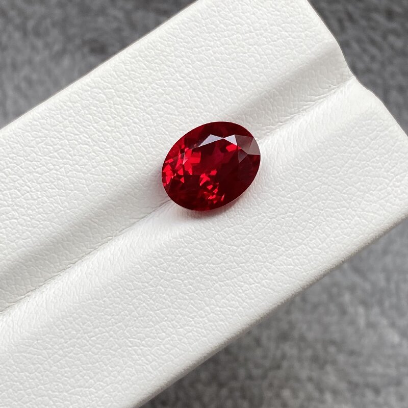 Ruif Jewelry Hand Made Top Quality Oval Shape Red Lab Ruby Loose Gemstones for Jewelry Making