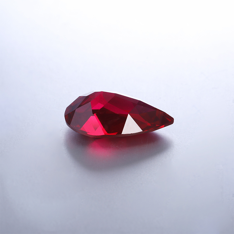 Ruif Jewelry High Quality Lab Grown Ruby Gemstone Pear Shape Pigeon Blood Red Semi-precious Stone for Jewelry Making