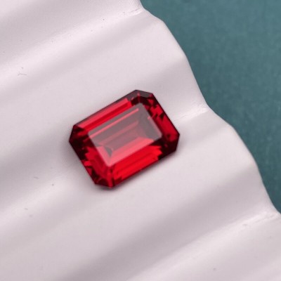 Ruif Jewelry Wholesale Price Emerald Cut Pigeon Blood Red Lab Ruby Loose Gemstones For DIY Jewelry Design