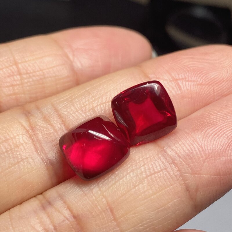 Ruif Jewelry New Fashion Sugar Loaf Lab Grown Ruby Gemstones for Jewelry Making