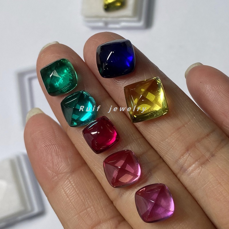 Ruif Jewelry New Fashion Sugar Loaf Lab Grown Ruby Gemstones for Jewelry Making