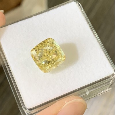 Ruif Jewelry Cushion Cut 10.13ct  Fancy  Intense Yellow VS1 Lab Grown Diamond CVD With IGI certificate GL691560271