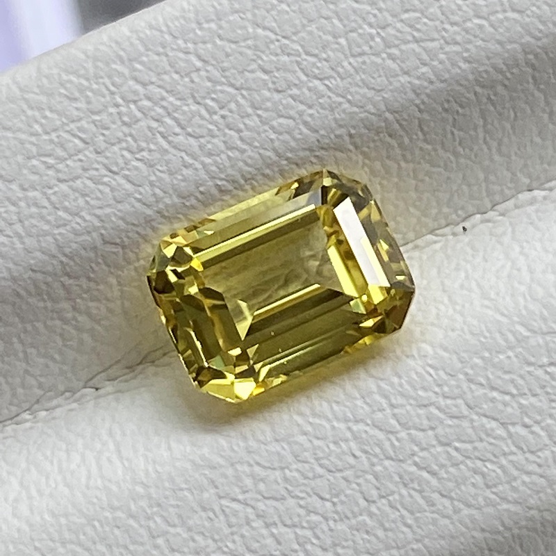 Ruif Jewelry New Yellow Color Lab Sapphire 1-15ct Emerald Cut Loose Gemstone for DIY Jewelry Making